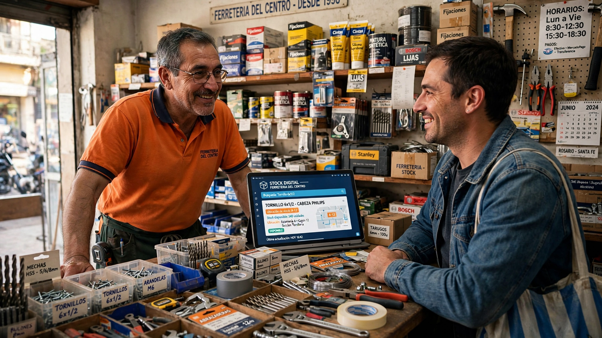 Ferretería familiar sin tiempo para la tienda online