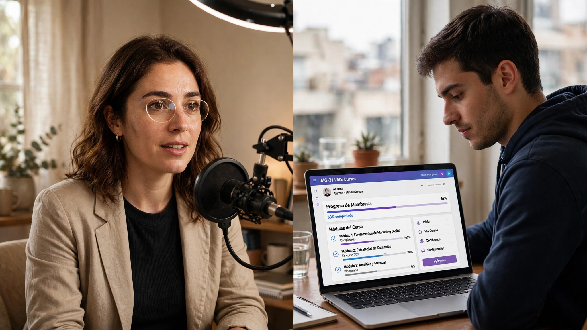 Academia online con LMS y membresías sobre WordPress